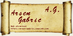 Arsen Gabrić vizit kartica